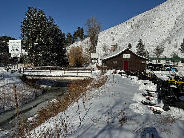 Entrance to property in winter.