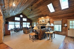 The skylights and large windows let in tons of natural light