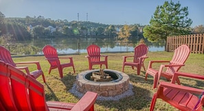Firepit with a lake view!
