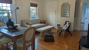 Cozy living room with seating and a flat-screen TV for your entertainment. 