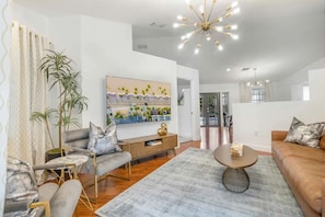 Feeling the comfort of the living room as you sit in a plush sofa