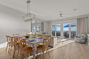 Dining and Living space with beach view (first floor)