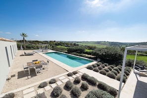 Autumn, Balcony / Terrace / Patio, Building Exterior, Garden, Pool, Scenic View, Spring, Summer