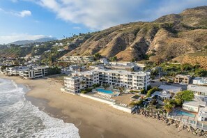 Elevated view capturing the beauty of this coastal retreat.