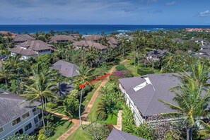 House is right on the Greenbelt walking path to the beach, or the opposite direction takes you to the Hyatt.