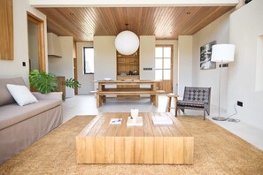 Sofa with a coffee table in the living room