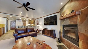 Enjoy Morning Coffee Next To The Fireplace