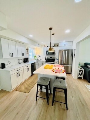 Kitchen with stool seating