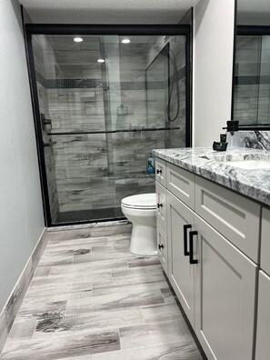 Master Bath, Walk-in Shower, 5' Vanity, Full size mirror in Dressing area, 