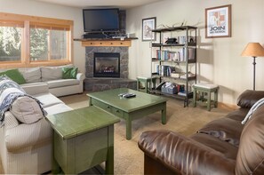 Living Room with Gas Fireplace and TV