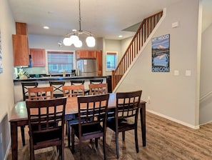 Large dining table with seating for 6