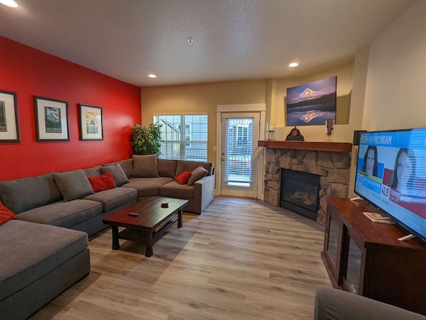 Living Room Seating and Gas Fireplace