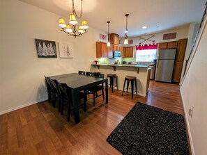 Dining room and breakfast bar.