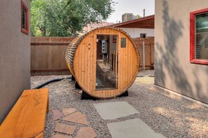 Custom outdoor dry sauna shared