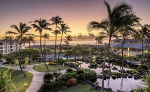 The Point at Poipu Resort grounds with ponds