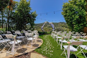 Outdoor banquet area
