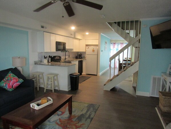 Entryway and living room 