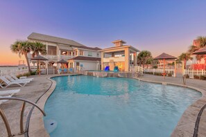 Admire the shimmering Aruba pool, perfect for refreshing dips after a long day of fun in the sun