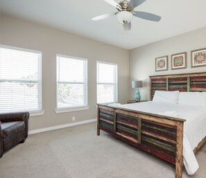 Master bedroom with king size bed