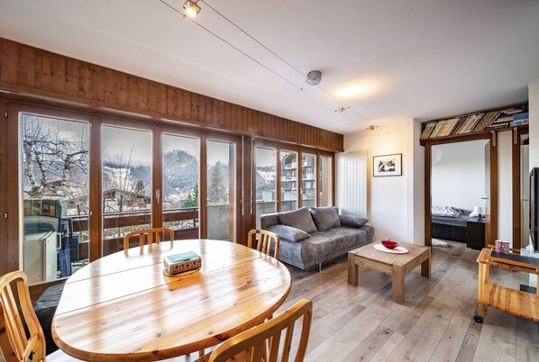 Living room with dining table