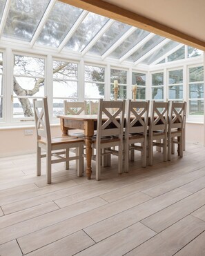 Dining room table with a view