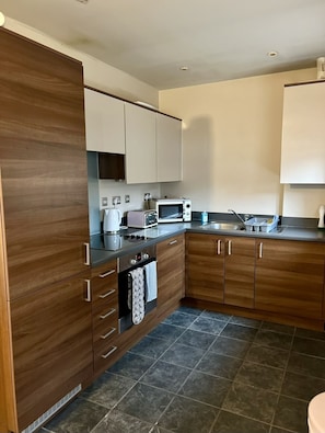 Fully fitted kitchen including washer / dryer and dishwasher.