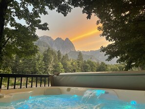 Epic views of Mt Index from the back patio and hot tub