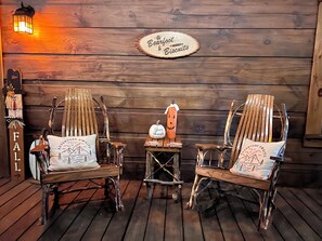 Front porch is great for morning coffee.