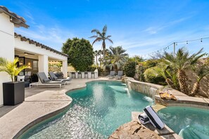 Make a splash inside the pool or enjoy the company of your loved ones from one of the four lounge chairs.