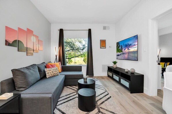 Living Room with 65" Smart TV