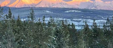 Alpine Glow views over Glacier national Park from one of the 3 decks