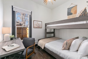 Bedroom 2 | Twin-over-Queen Bunk Bed with Laptop-friendly Workspace