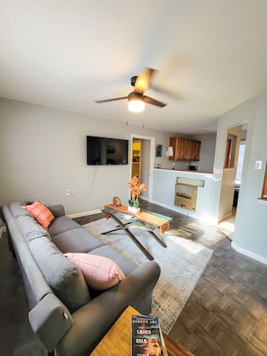 living room with cozy sofa