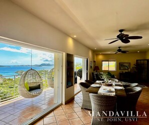 Dining area with Cruz Bay view