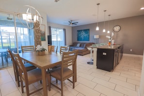 Family room and Kitchen Area.