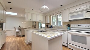 Spacious kitchen with center island