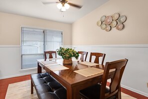 Creating memories and savoring flavors together in our dining space.