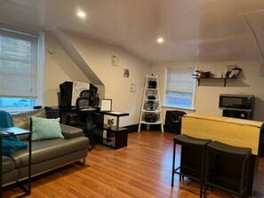 Open concept living and dining room