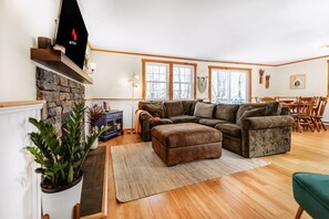 Open floor plan in this stylish ski retreat