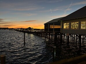 Sunrise View from home to Anna Maria Oyster Bar + Bridge Street Pier + Cortez