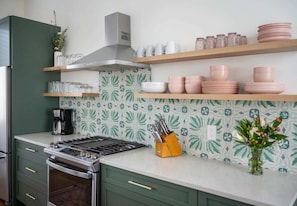 Fully equipped kitchen with everything you need to cook a meal!