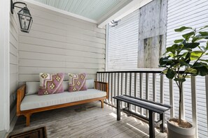 Plenty of room to relax on the private balcony for your group to use
