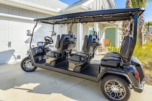 Top of the line Golf Cart! Safer and smoother ride.Bluetooth speakers and lights