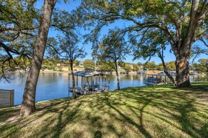 Relax under the vast Pecan trees or take a dip in the cool, clear Lake LBJ water