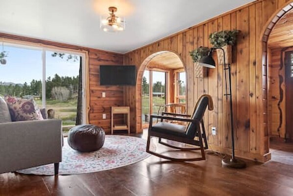 Welcome to our Hobbit Hole-themed cabin!