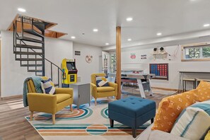 Welcome to Main Lodge main level, living room and Game Space to Enjoy!