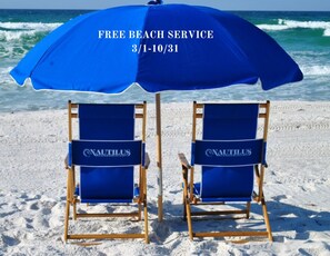 Free Beach Service 3/1 - 10/1