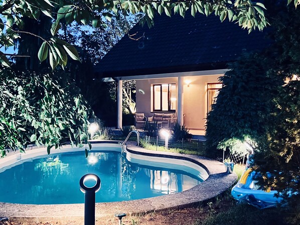 Swiming pool at night