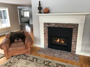 Living room gas fireplace