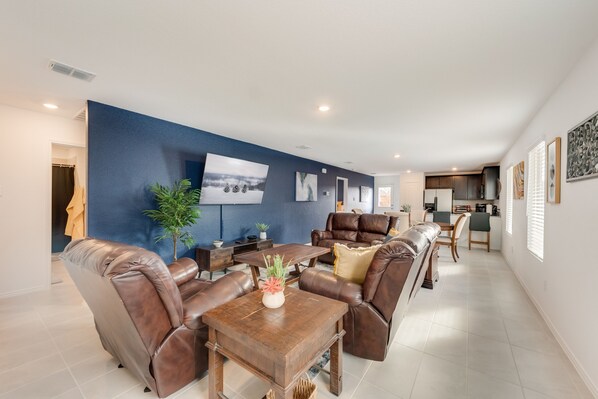 Our open-concept living area!